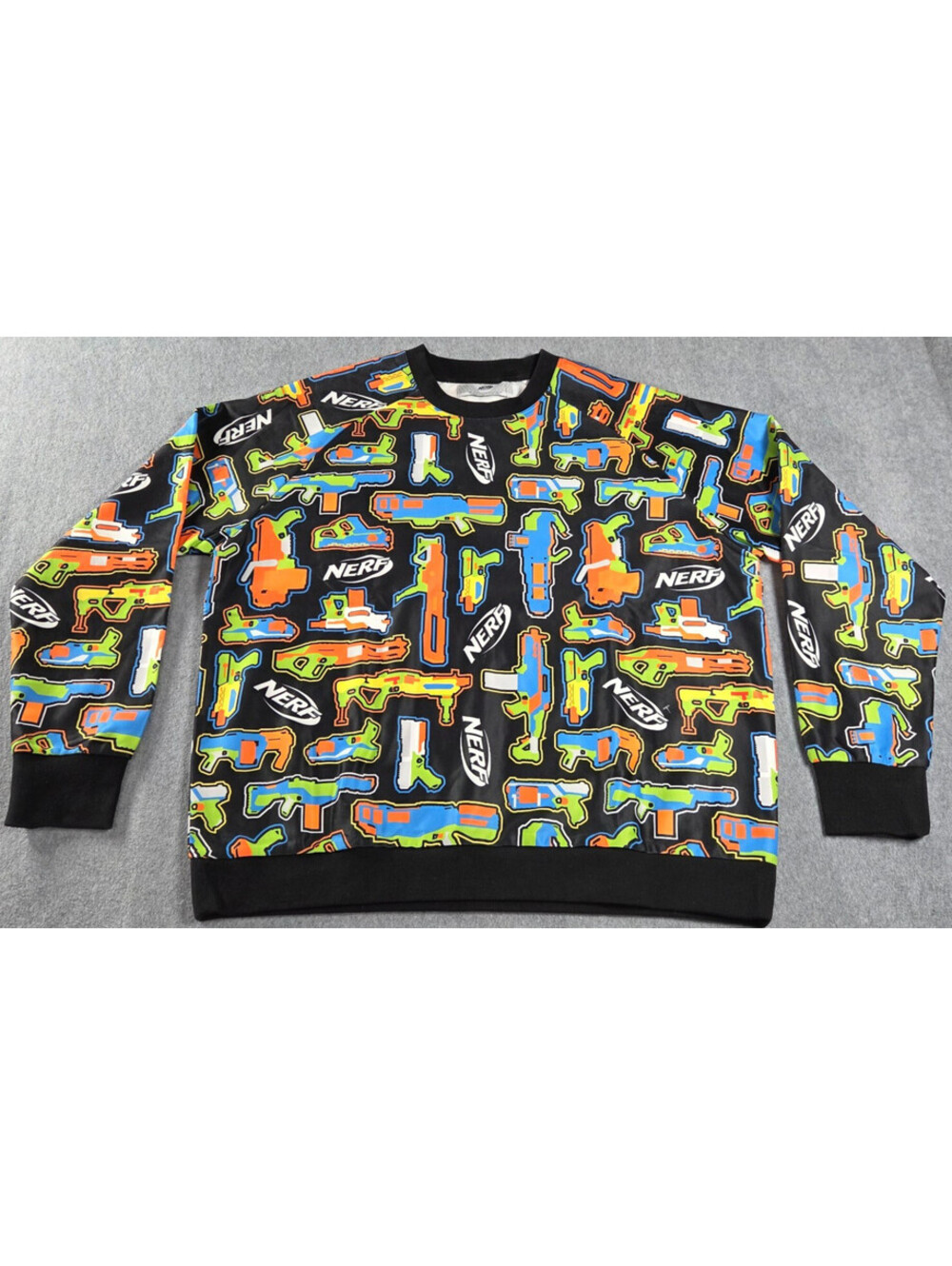 NERF Sweatshirt 2XL All Over Print Blasters Crewneck Fun.com New With Tags